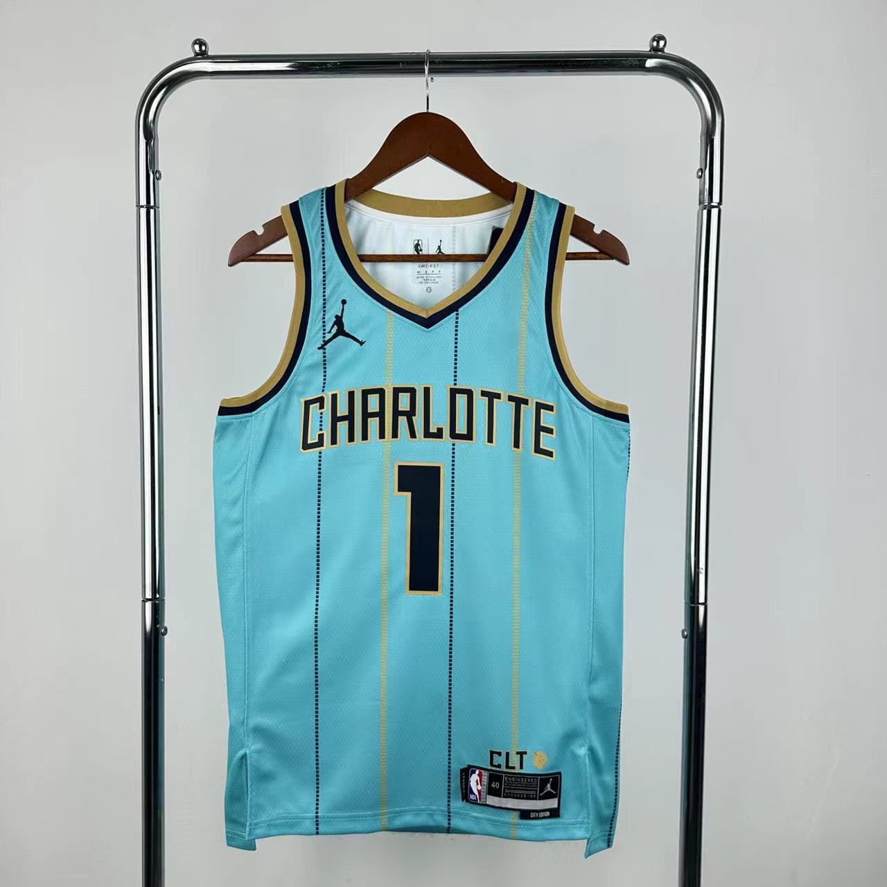 Men Charlotte Hornets #1 LaMelo Ball Green Jordan Brand City Edition Season 2025 NBA Jersey